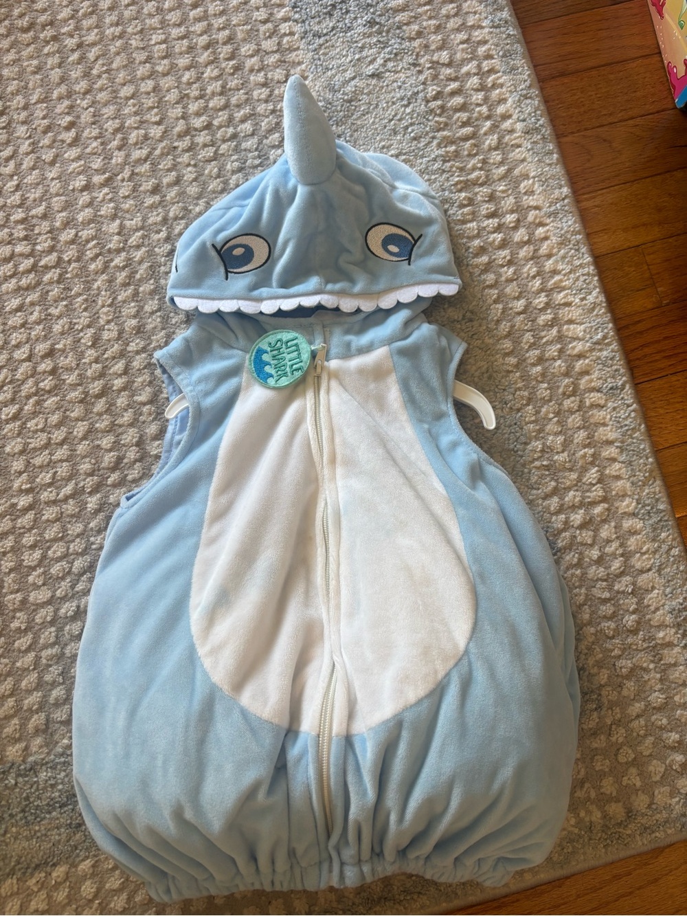 Blue shark 18m baby One-Piece Hooded Sleeveless Costume